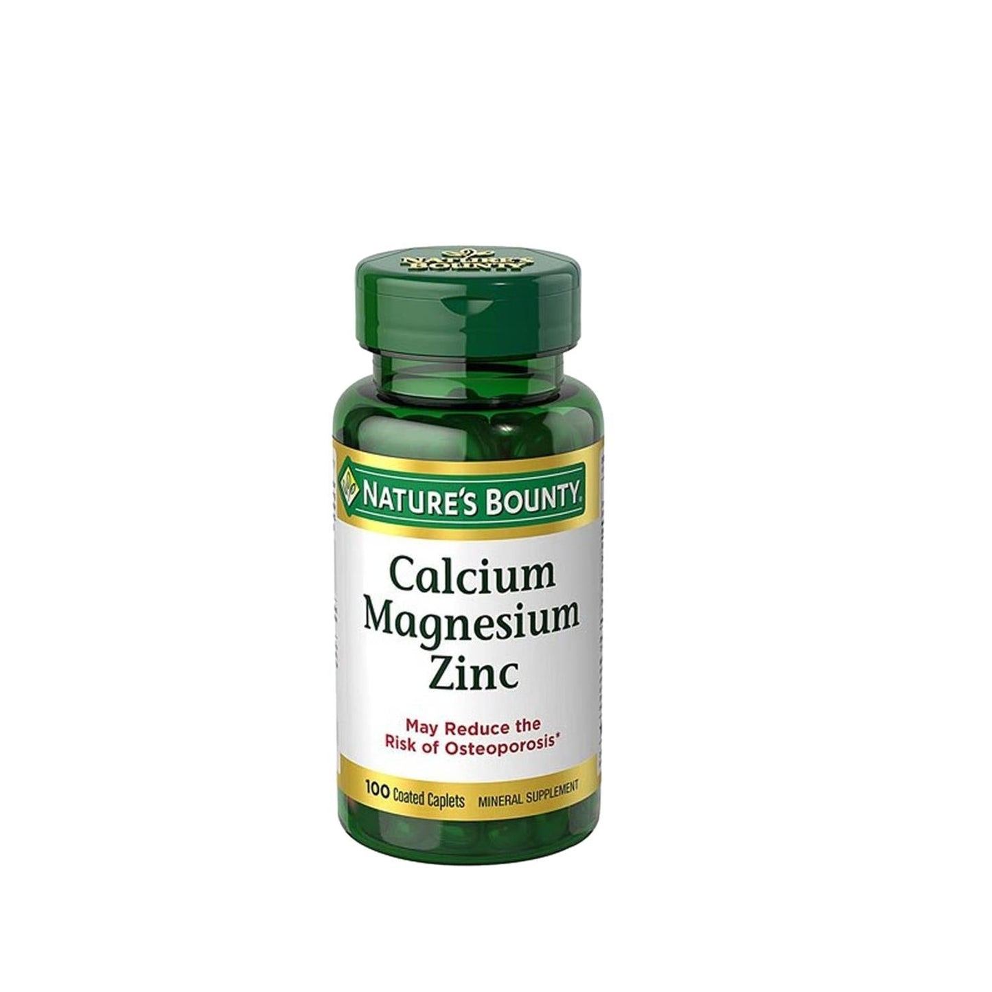Nature's Bounty Calcium Magnesium Zinc Supplement for Bone Health - 100 Tablets