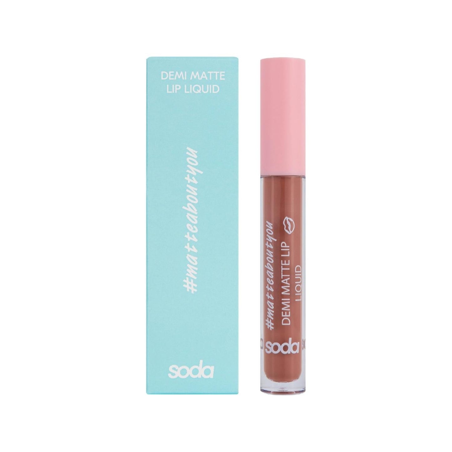 Soda Demi Matte Liquid Lipstick 013 - 3.5ml Compact Matte Lip Color for On-the-Go
