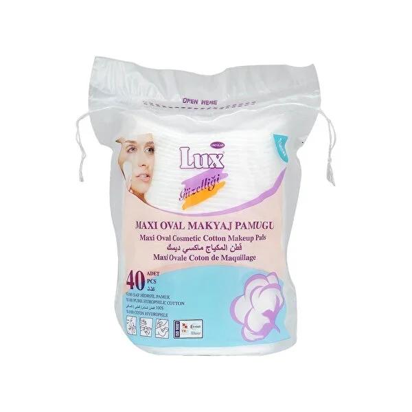 Lux 40-Count Maxi Oval Cotton Pads: Ultra-Soft, Pure Cotton Cleansing Pads for Sensitive Skin & Gentle Makeup Removal