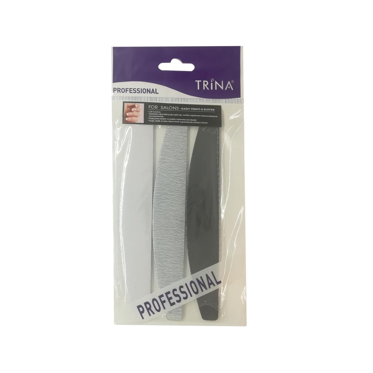 Trina 3-Piece Nail Buffer Set - Professional Nail Care Tools for DIY Grooming