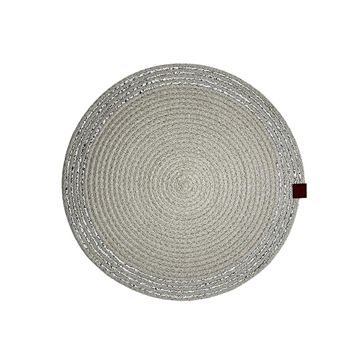 Luna Cucina Handmade Jute Decorative Plate - Washable, 12.6 Inch Diameter, Metallic Thread Embellishment for Elegant Table Setting