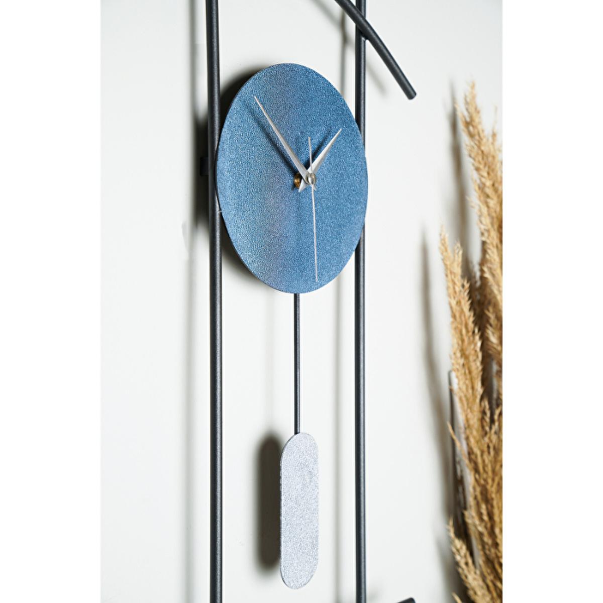 Muyika Ken: Large Metal Wall Clock - 29.5" Silent Modern Decorative Clock for Living Room, Bedroom - Hand Painted Accents
