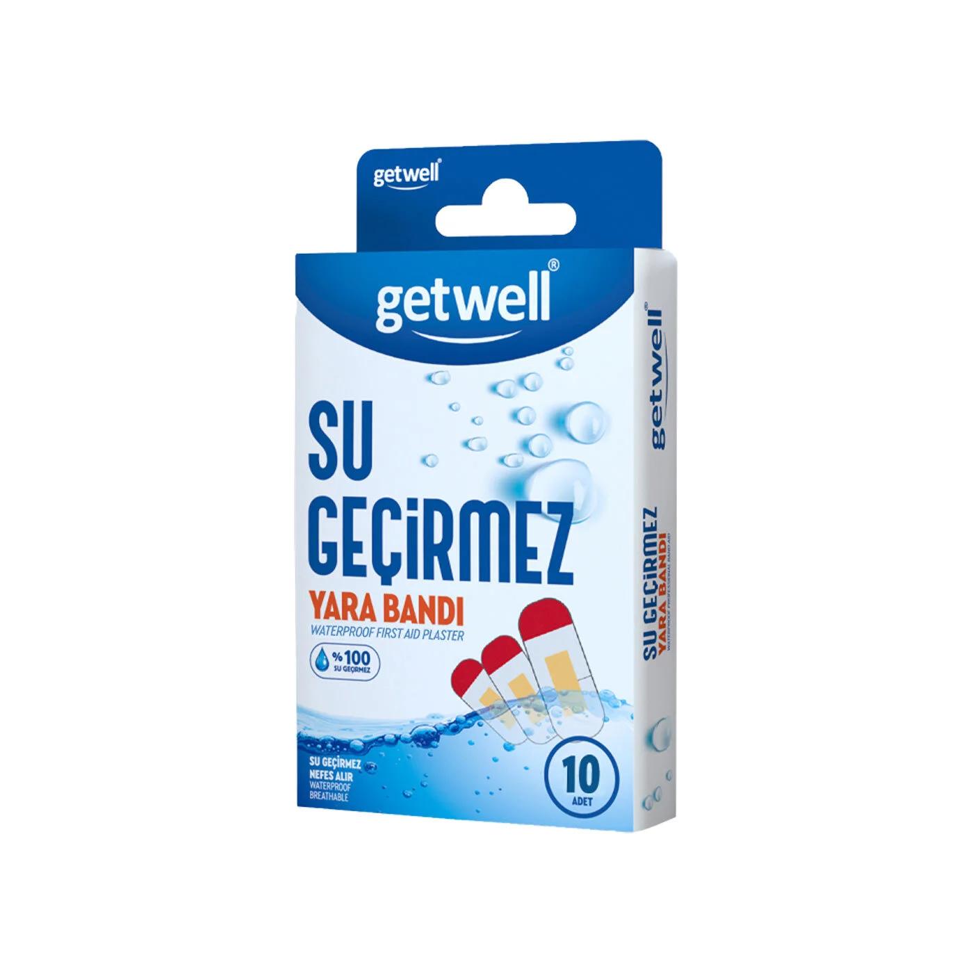 Getwell Waterproof Adhesive Bandage for Wound Protection 10 ct