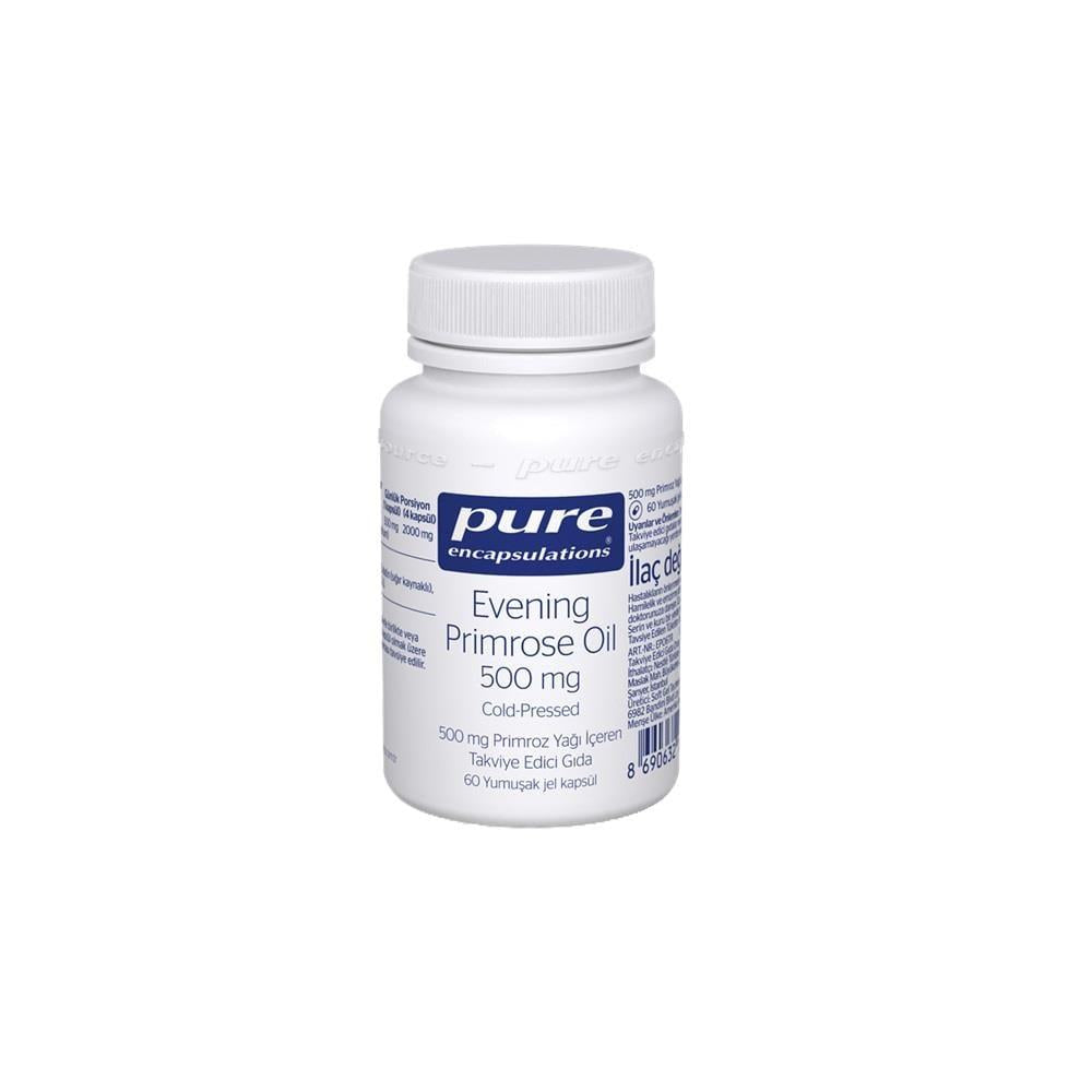 Pure Evening Primrose Oil 500 mg Dietary Supplement 60 Capsules