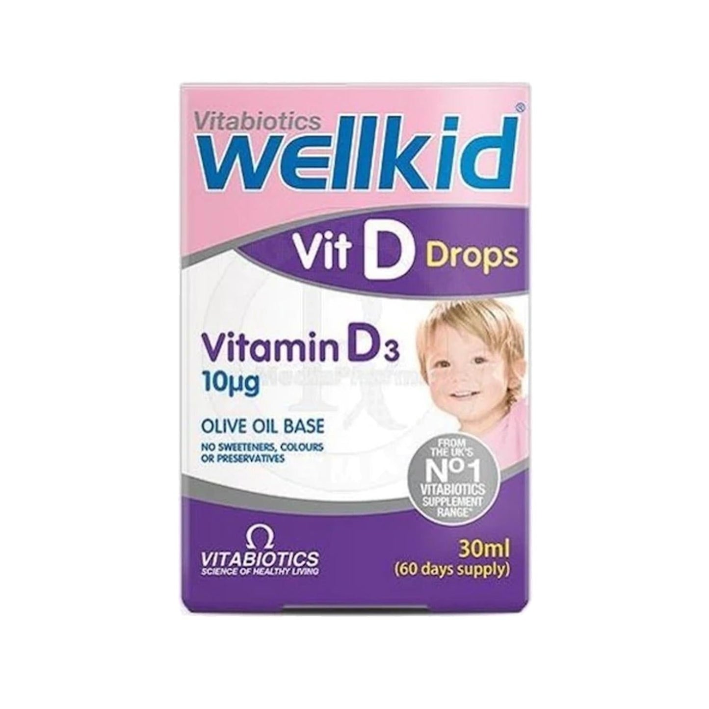 Vitabiotics Wellkid Vit Drops Vitamin D3 Supplement for Kids - Supports Bone Health & Immune System, 30ml Liquid Formulation