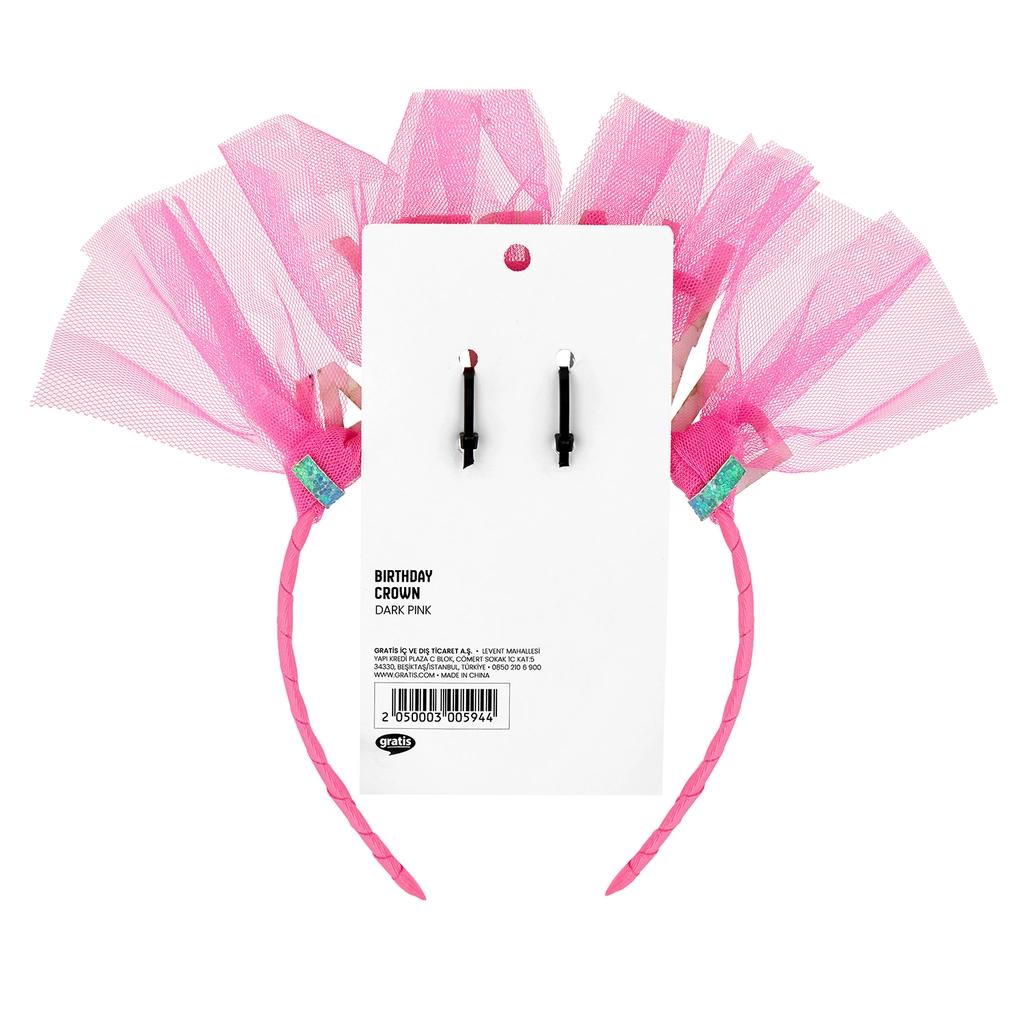 Eklips Happy Birthday Crown Dark Pink Party Headband