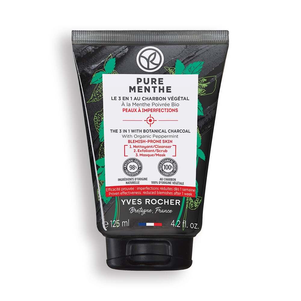 KšmŸr - 3-in-1 Face Wash Gel for Acne-Prone Skin, Natural & Organic Ingredients - Pure Menthe