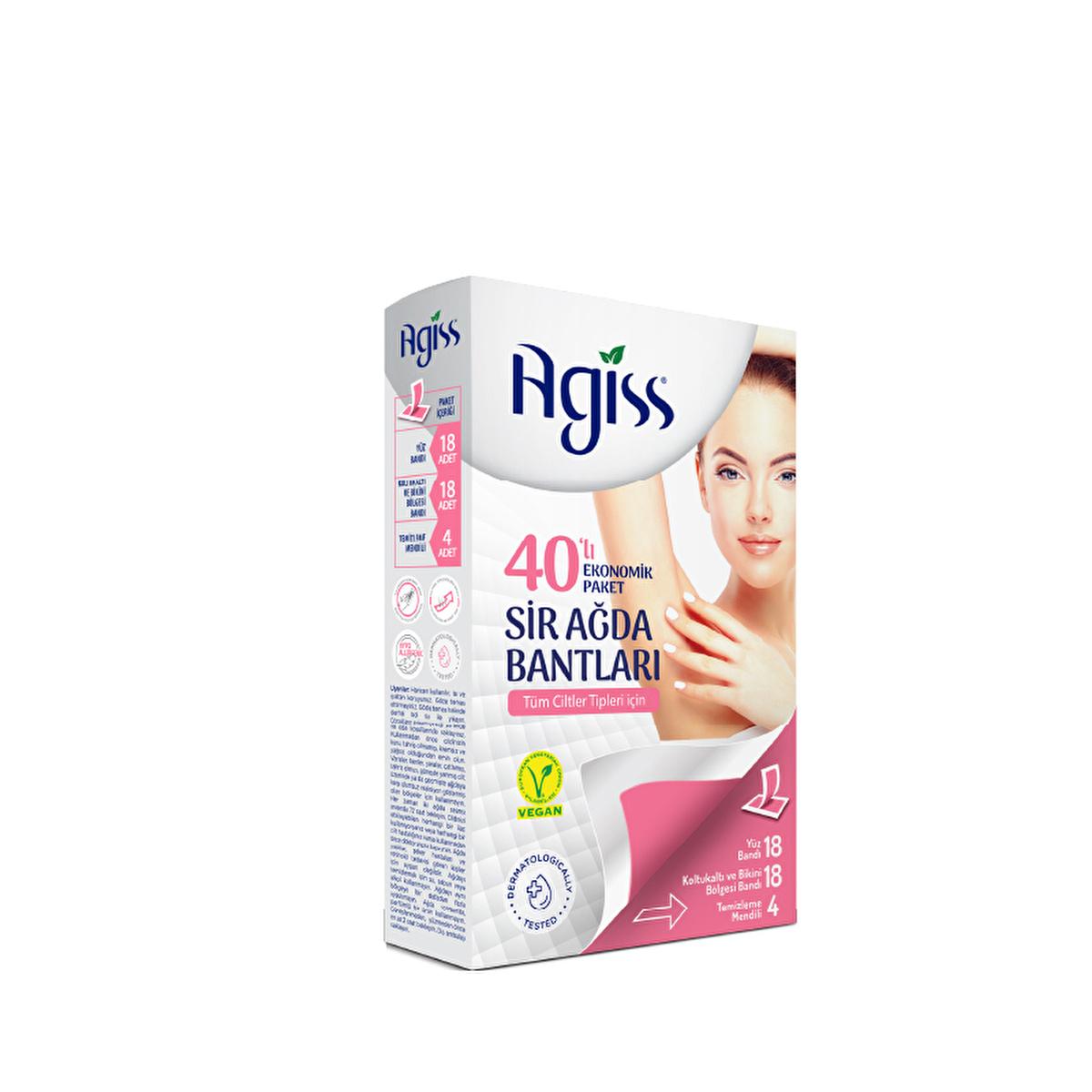 Agiss Wax Strips: 40-Count Economical Pack for Face, Underarm & Bikini - Easy, Long-Lasting Hair Removal at Home