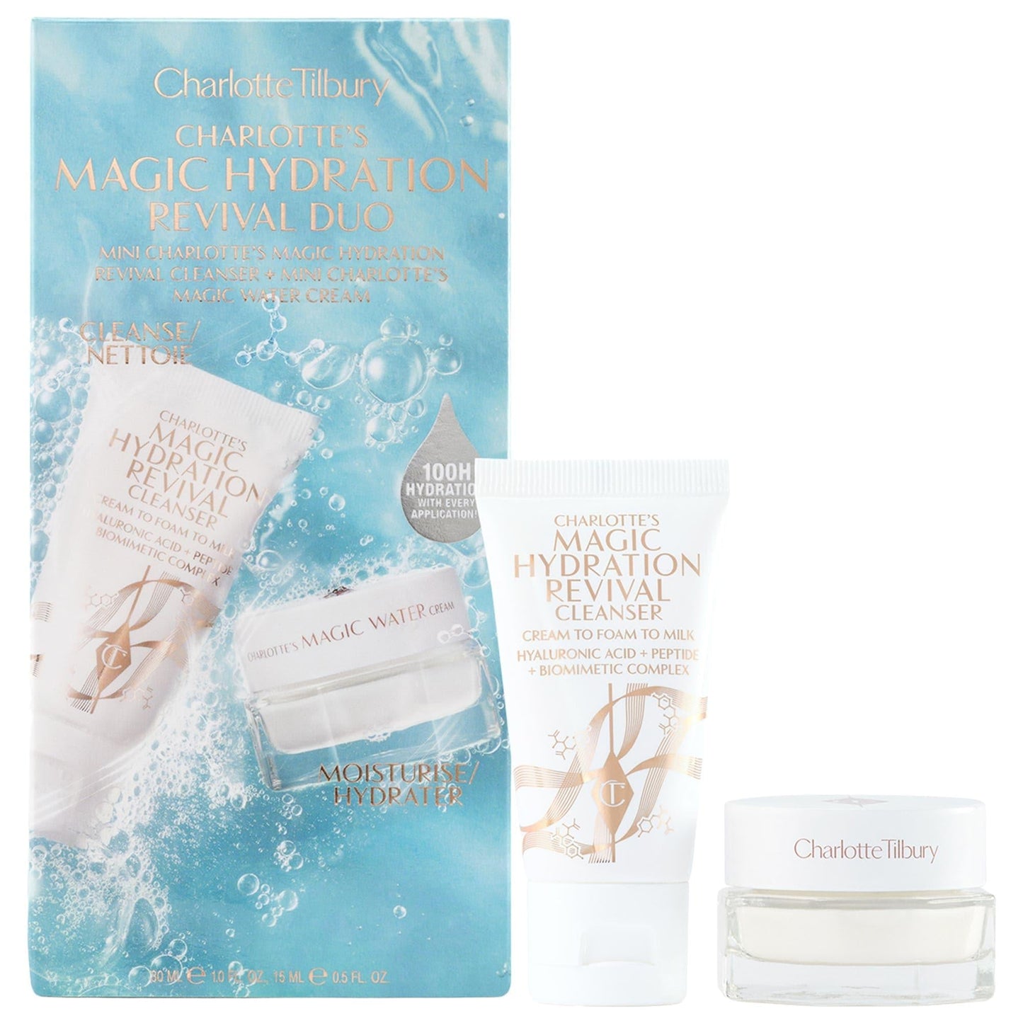 Charlotte's Magic Hydration Revival Duo: Glowing Skin Skincare Set with Hyaluronic Acid & Niacinamide, Cruelty-Free Hydration