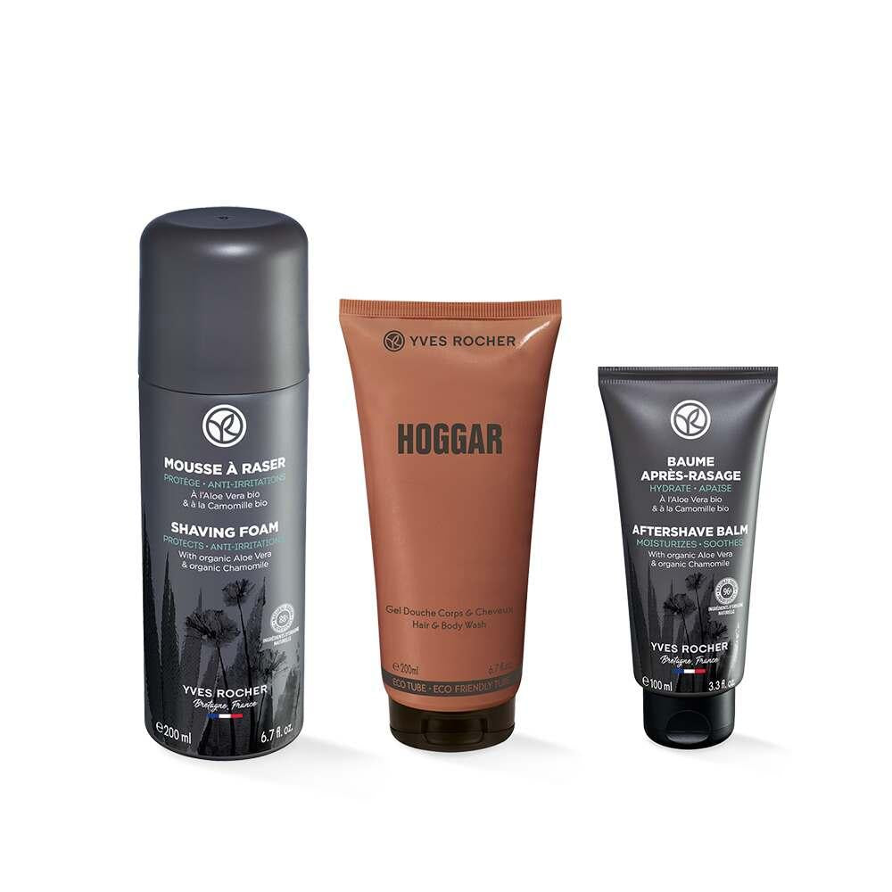 Hoggar Men's Grooming Set - Comprehensive Shaving Kit with Shampoo, Shaving Foam, and Post-Shave Balm for Men