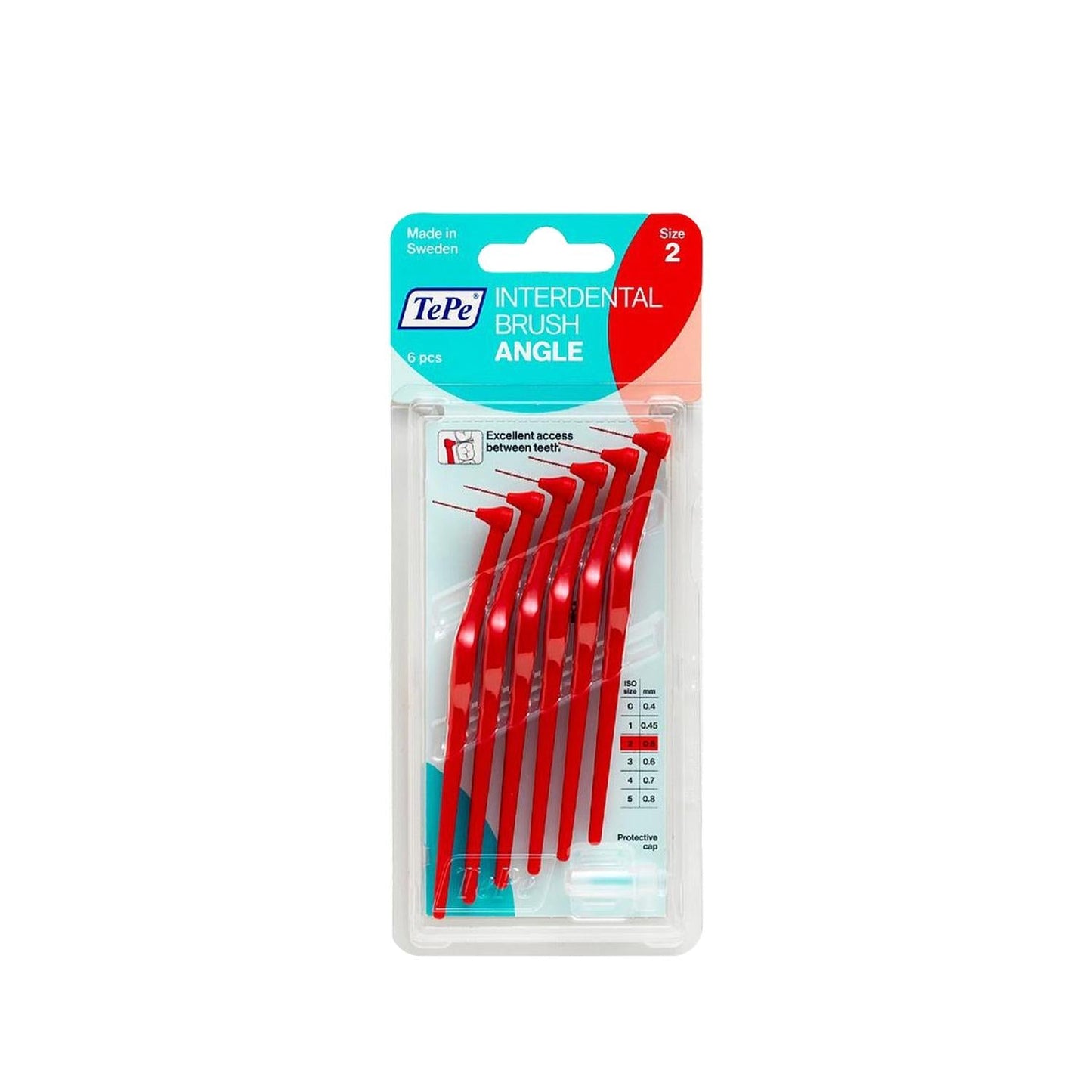 Tepe 0.5mm Red Interdental Brush 6-Pack - Small Dental Brush for Plaque Removal & Gum Health, Effective Flossing Alternative