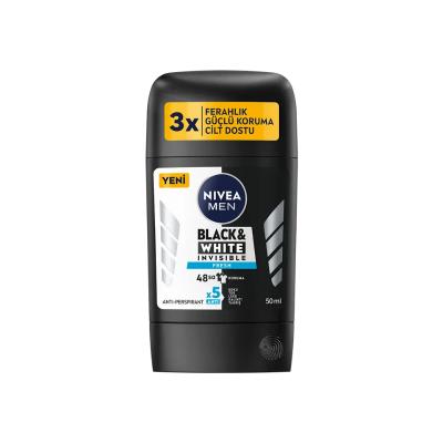 Nivea Men Black Fresh Deodorant Stick - 48H Protection, No White Marks, Alcohol-Free - Long Lasting Antiperspirant for Men