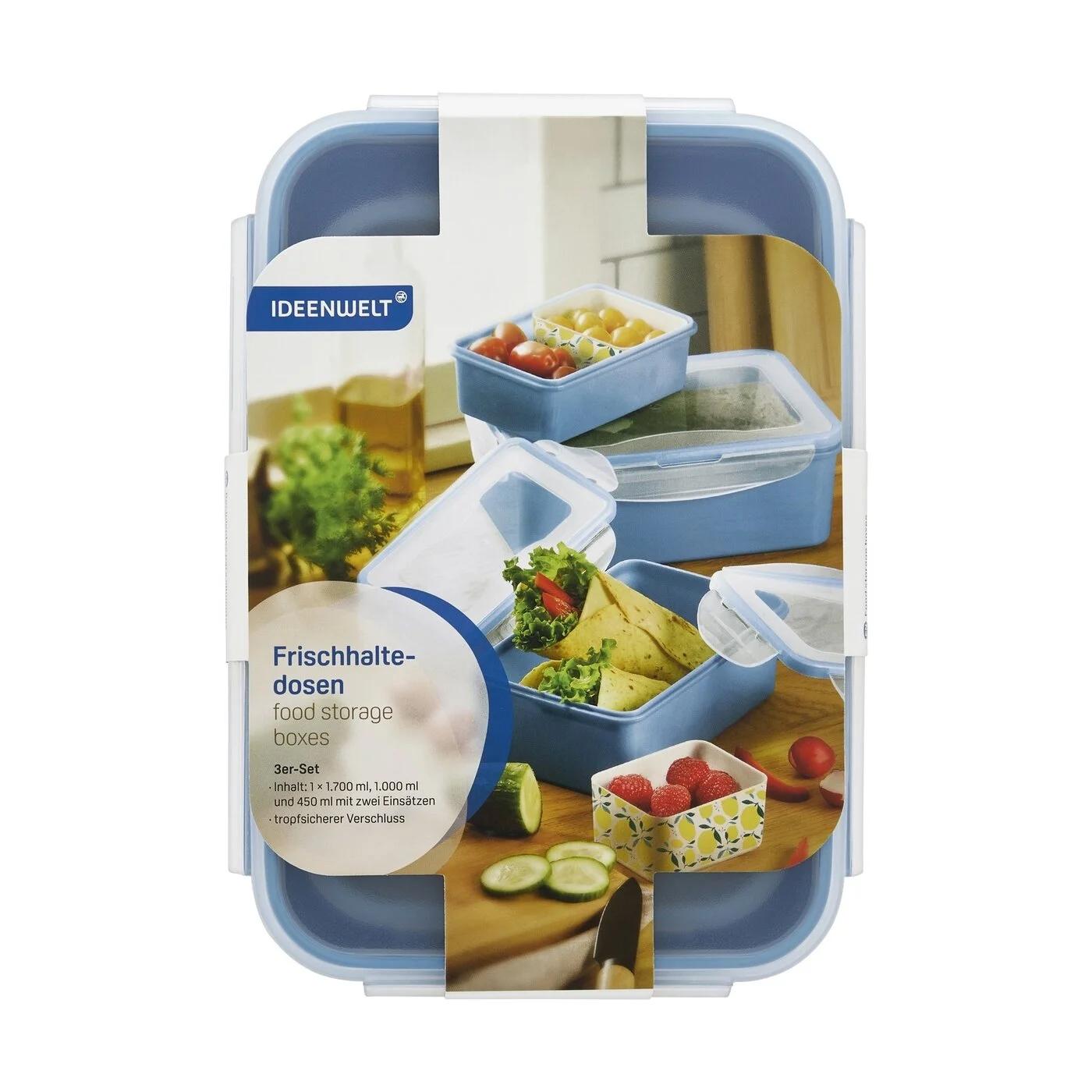 Ideenwelt Blue Storage Container Set of 3
