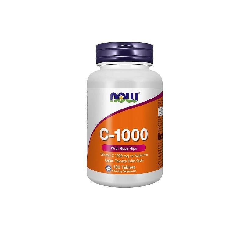 Now C-1000 with Rose Hips Antioxidant Supplement 100 Tablets