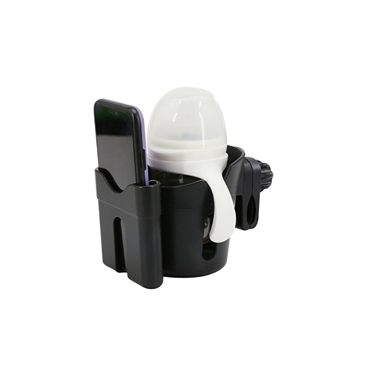 Babyjem 2-in-1 Baby Stroller Cup and Phone Holder - Adjustable, 360-Degree Rotatable, Tool-Free Installation