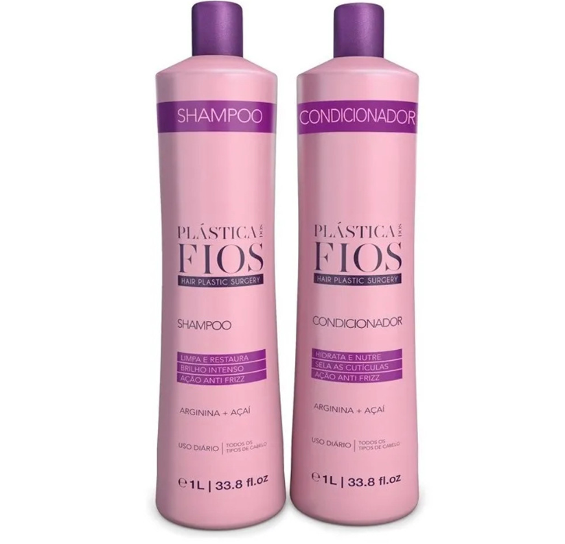 Cadiveu Plastica Dos Fios Shampoo And Hair Conditioner Daily Use Kit 34fl 0z 1000ml