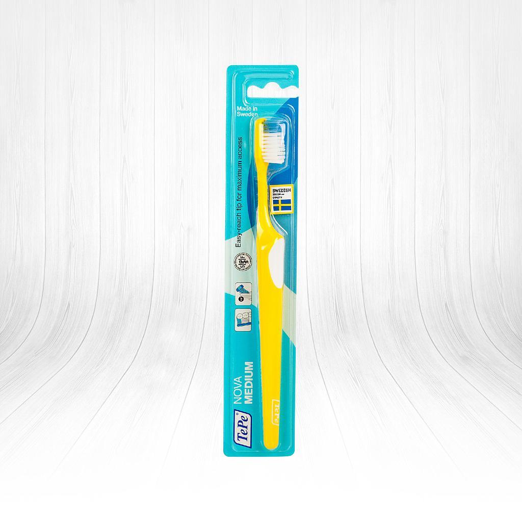 Tepe Nova: Medium Bristle Manual Toothbrush - Gentle, Effective Oral Hygiene - Yellow