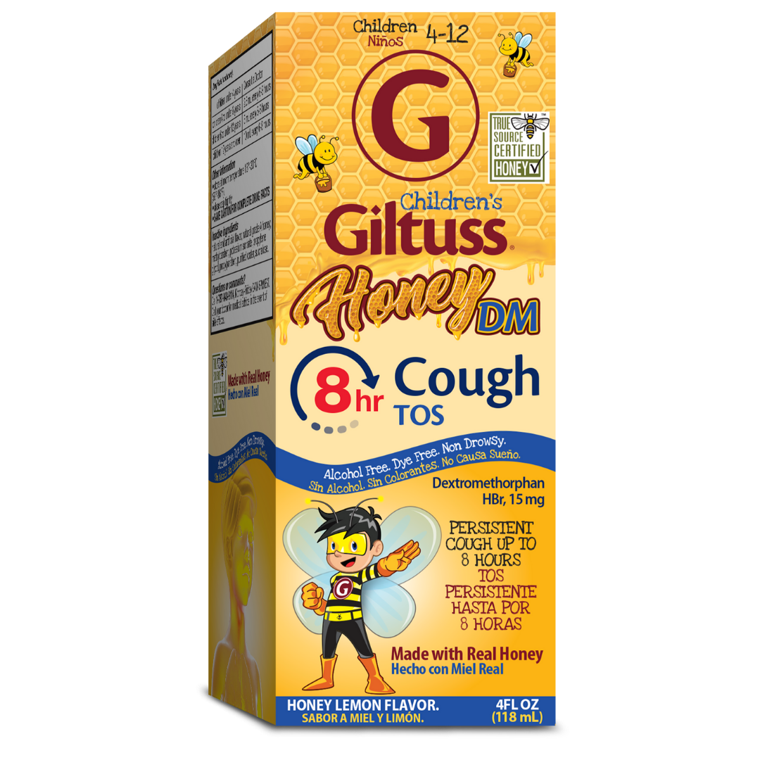 Giltuss Honey DM 8 Hrs Cough Suppressant Cherry Flavor (4 oz)