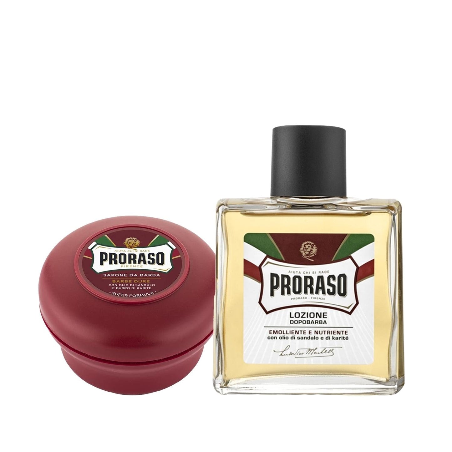 Proraso Sandalwood Shaving Soap and After-Shave Lotion Set - Luxurious Shaving Experience for Men