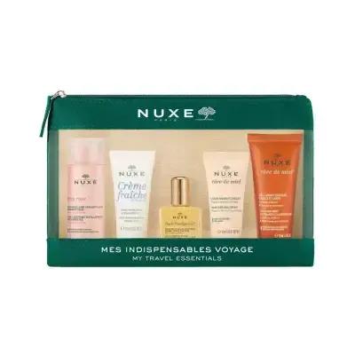 Nuxe Skincare Travel Set: Iconic Beauty Essentials - Micellar Water, Moisturizer, Dry Oil, Hand Cream & Shower Gel - Botanical Based Travel Size Skincare