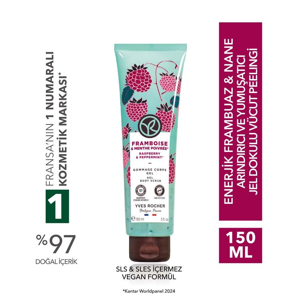 Raspberry & Mint Gel Body Scrub for Smooth Skin 200ml