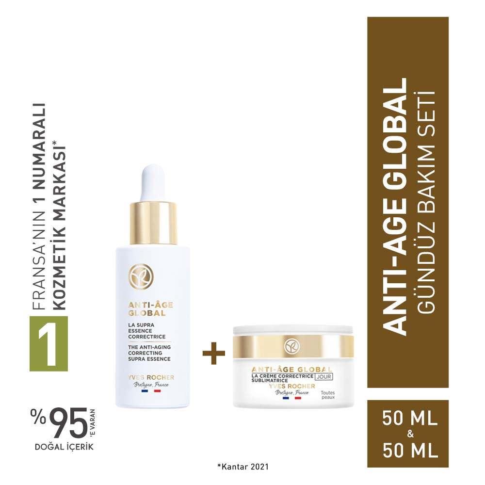 Anti-Age Global Skincare Set with Rejuvenating Serum and Day Cream for Anti-Aging