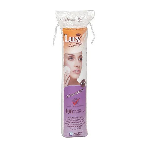 Lux Cotton Makeup Pads 100 Count - Soft, Gentle & 100% Pure Cotton for Effective Makeup Removal