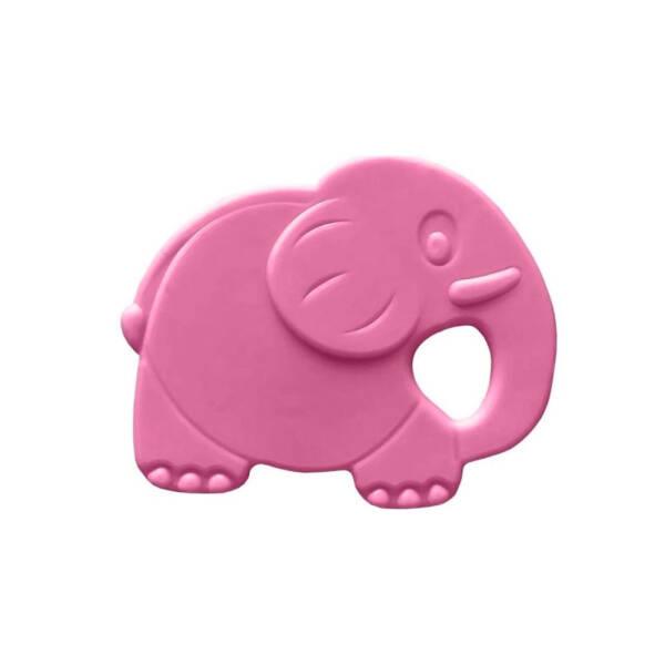 Bambino Baby Teether Toy - Soft Rubber Pink Elephant for Teething Relief