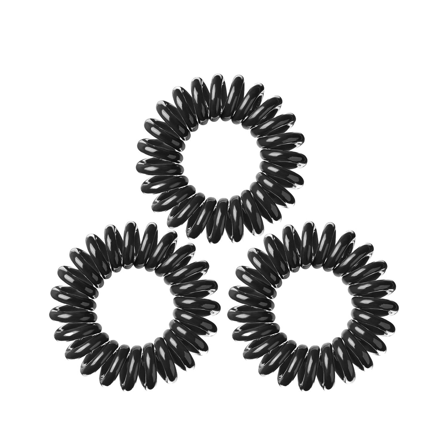 Invisibobble True Black Hair Ties - 3 Pack, Stylish & Secure Hair Accessories for Long Hair