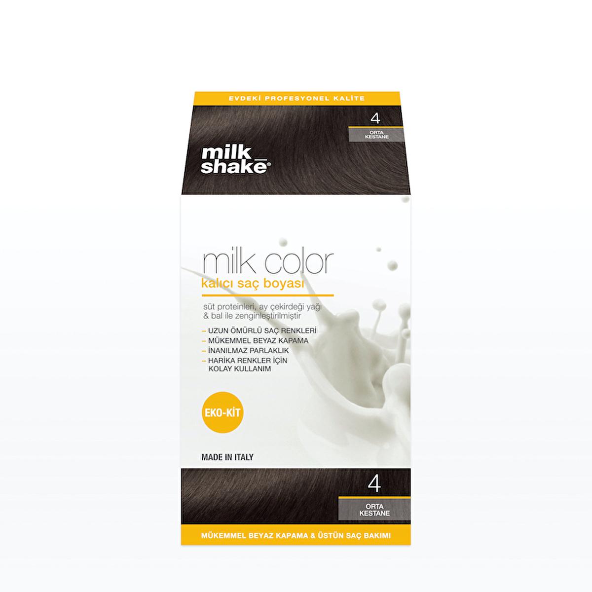 milk_shake Milk Color Permanent Hair Dye - Nourishing, Long-Lasting, Easy Application - Medium Chestnut 4
