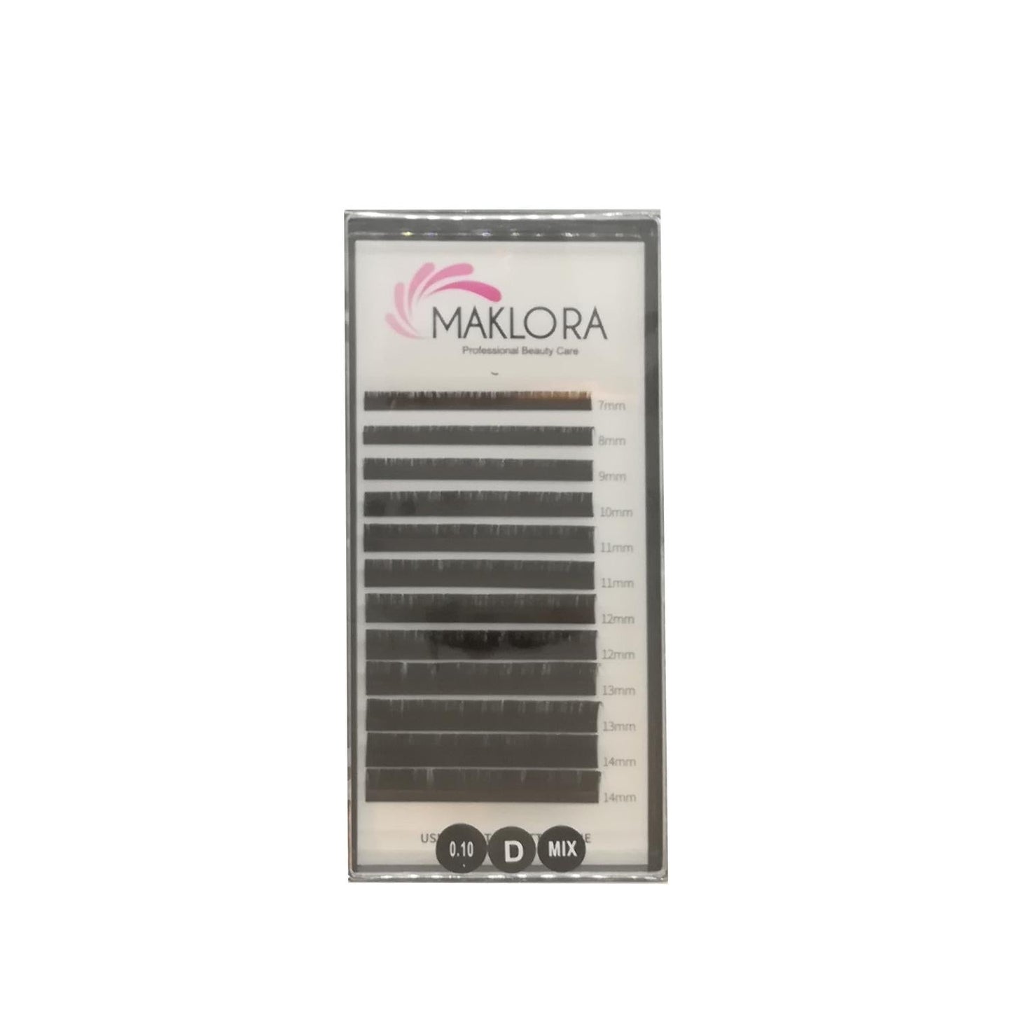 Maklora Silk False Eyelashes D Curl 0.10 Thickness 7-14mm Mixed Length - Luxurious Cosmetic Eyelashes for Enhanced Beauty