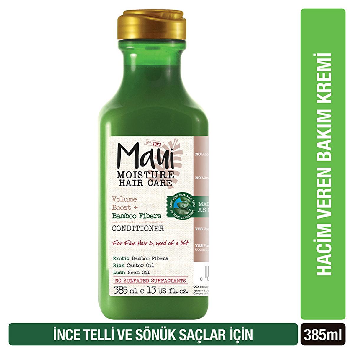 Maui Bamboo Fiber Volumizing Conditioner - Sulfate-Free, Silicone-Free Vegan Hair Care for Thin Hair - Aloe Vera & Natural Oils