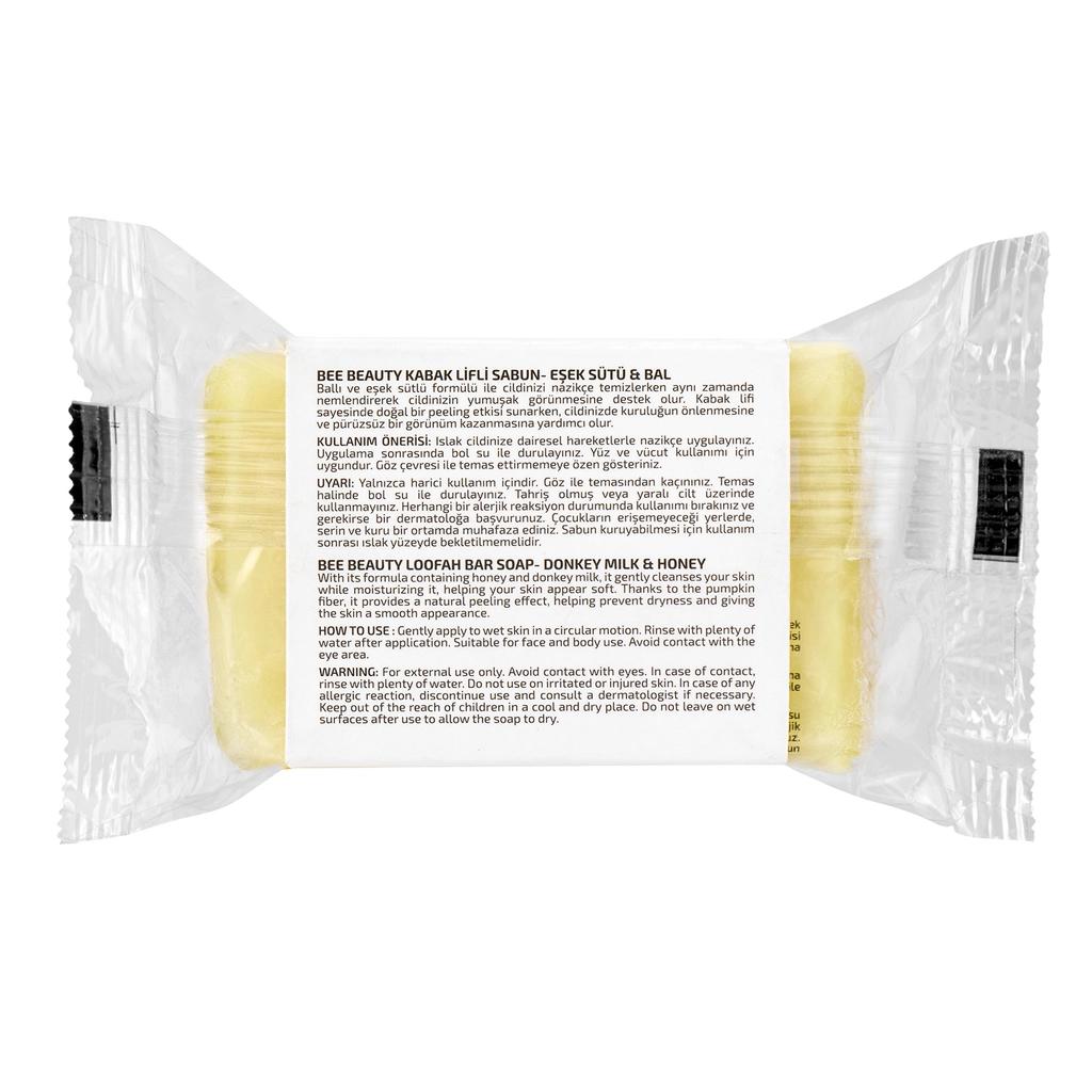 Bee Beauty Donkey Milk & Honey Loofah Soap for Soft Skin 100g