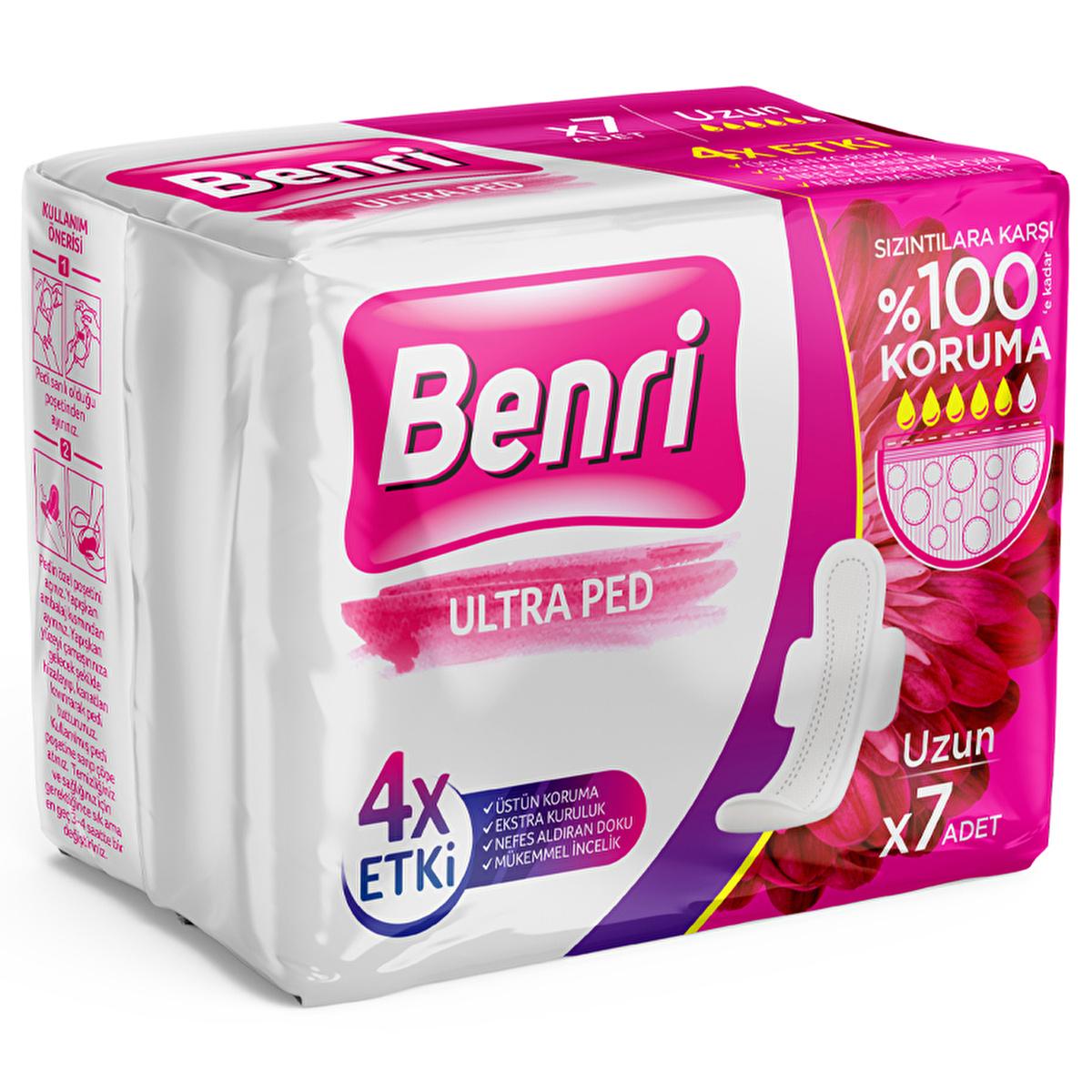 Benri Sanitary Pads for Women - High Absorbency, Comfortable, and Secure Menstrual Protection (7 Count)