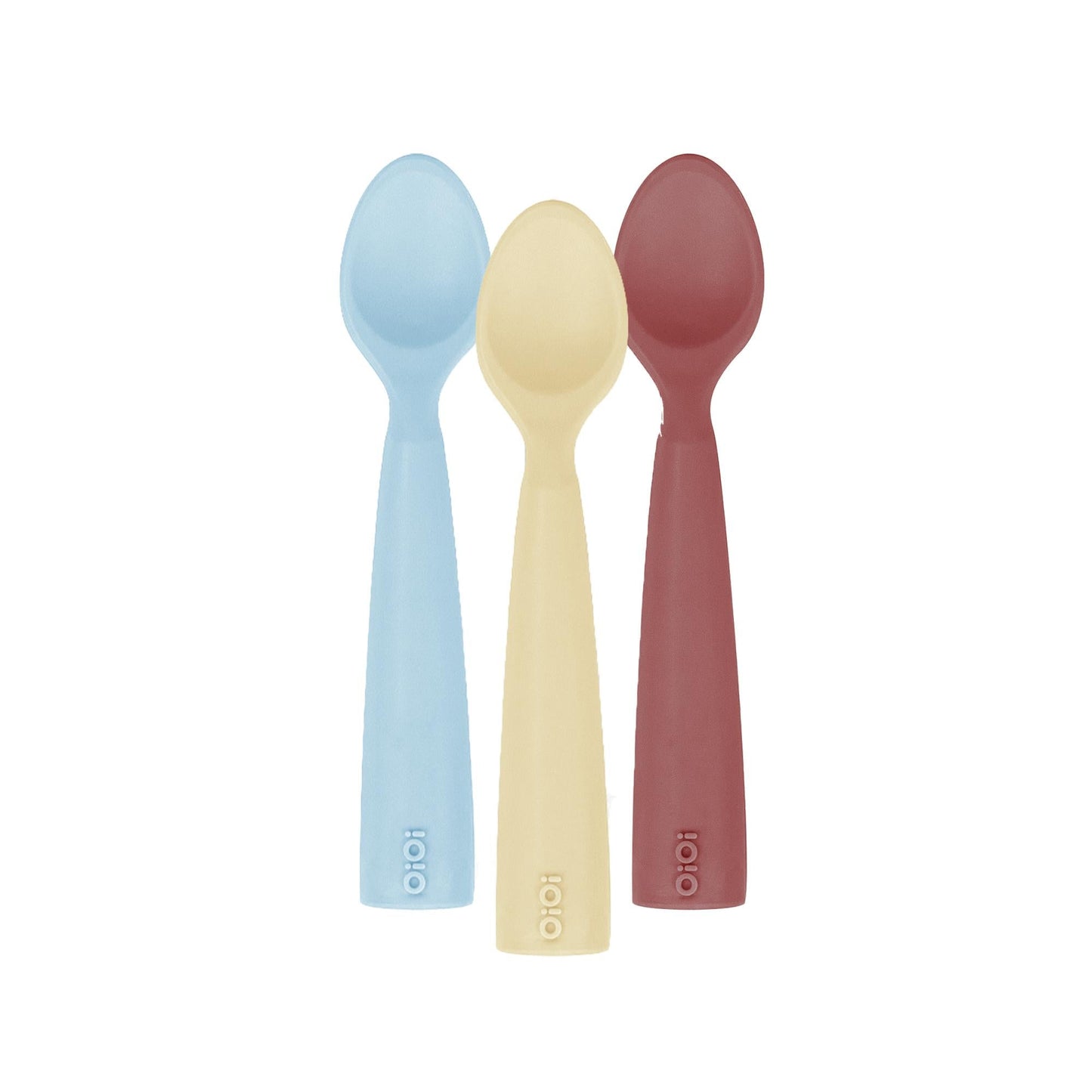 OiOi Nam Nam Silicone Baby Spoon Set of 2 - Soft, BPA-Free, Easy to Clean Baby Feeding Utensils