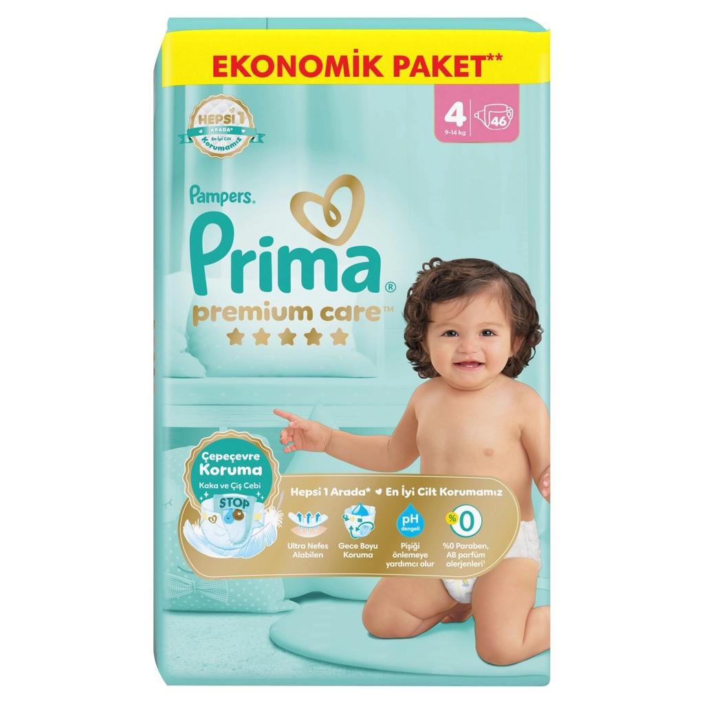 Prima Premium Care Size 4 Diapers Maxi Jumbo Pack 46 Count