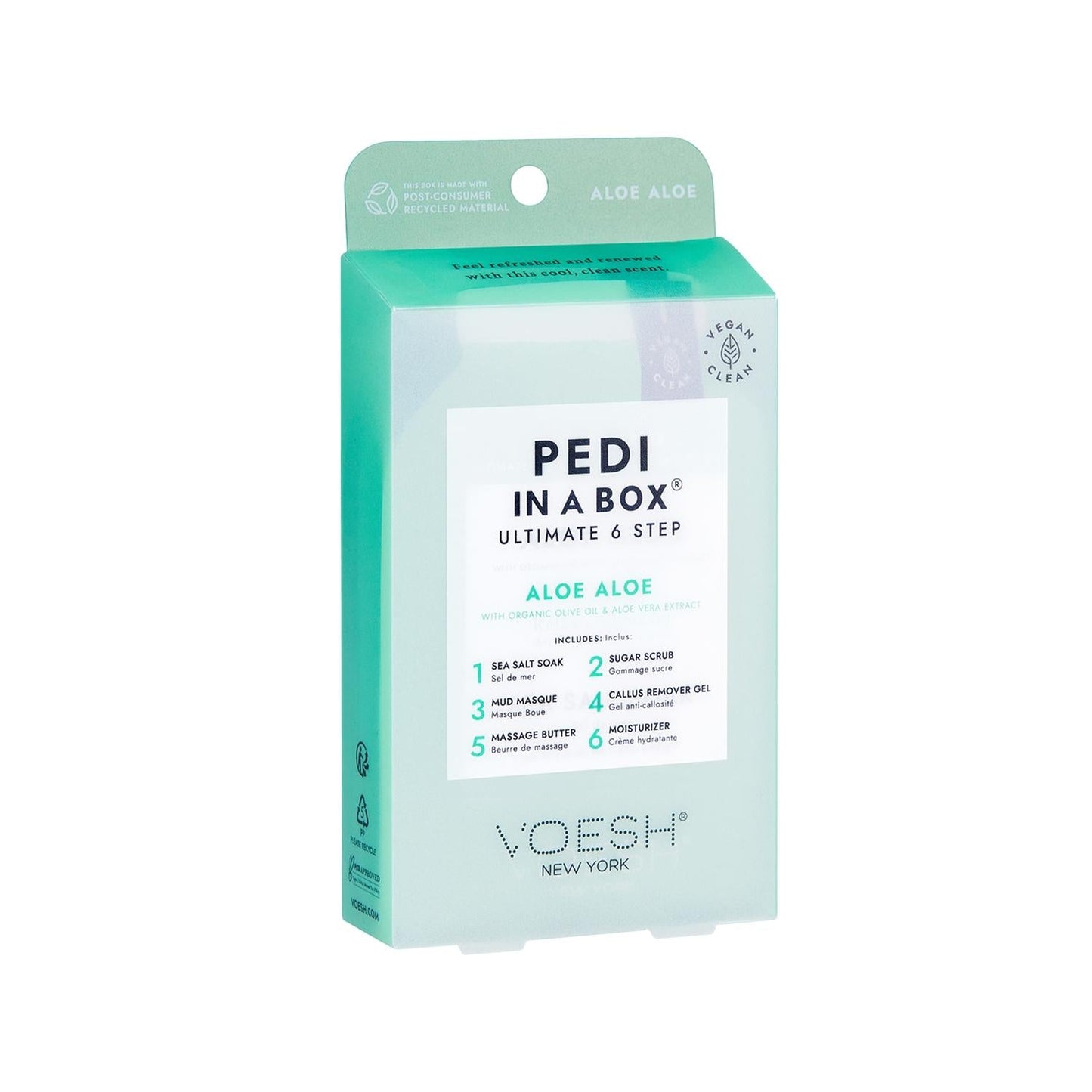 Voesh New York Pedi In A Box Ultimate Pedicure Kit - 6 Step At-Home Pedicure Set with Aloe