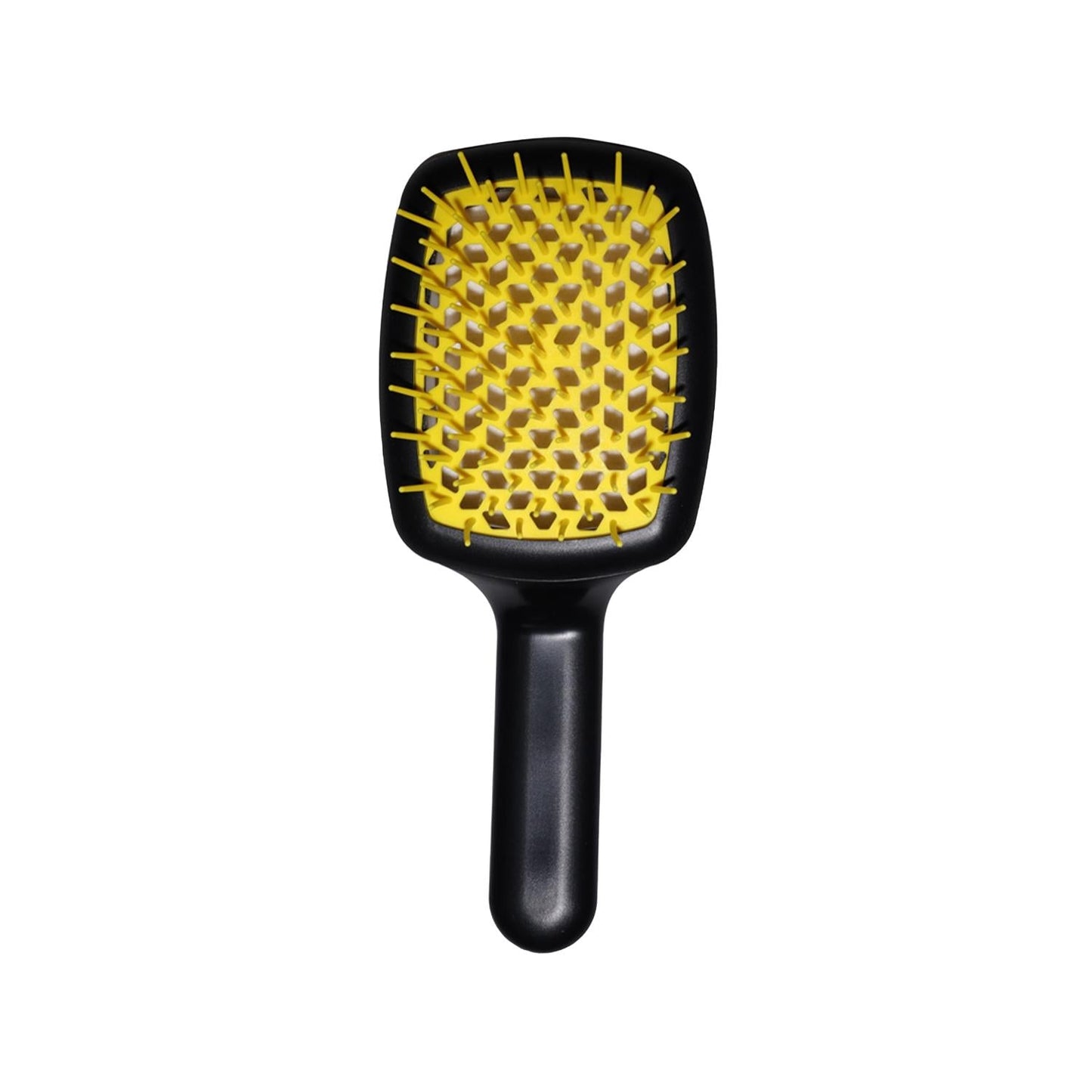 Janeke Curvy M Open-Back Chrome Yellow Hairbrush SP508A
