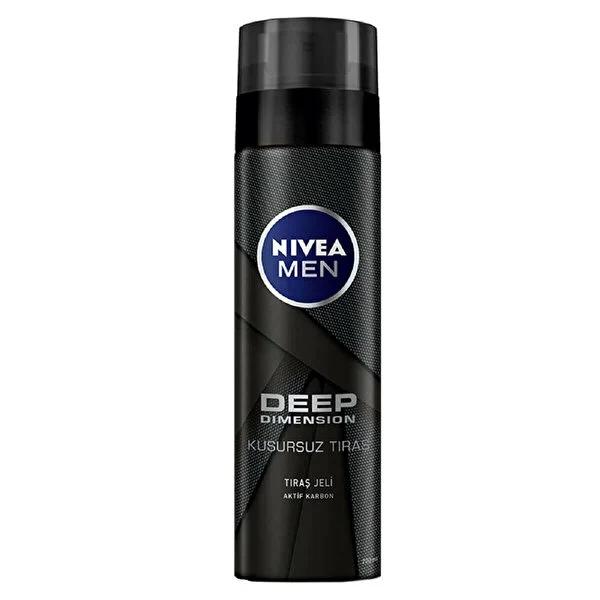 Nivea Men Deep Dimension Shaving Gel - Active Carbon Formula for Smooth Shaving Experience, 6.76 fl oz