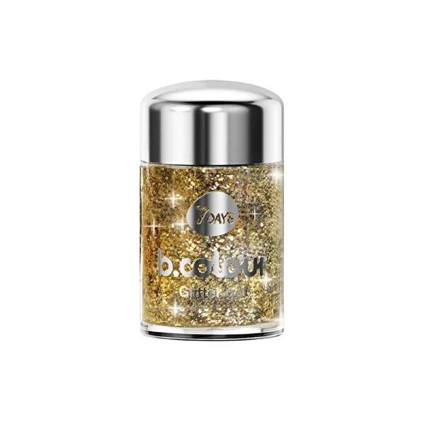 7Days B.Colour Vegan Glitter Gel for Face and Body - Holographic Shine, Party Makeup, Cruelty-Free
