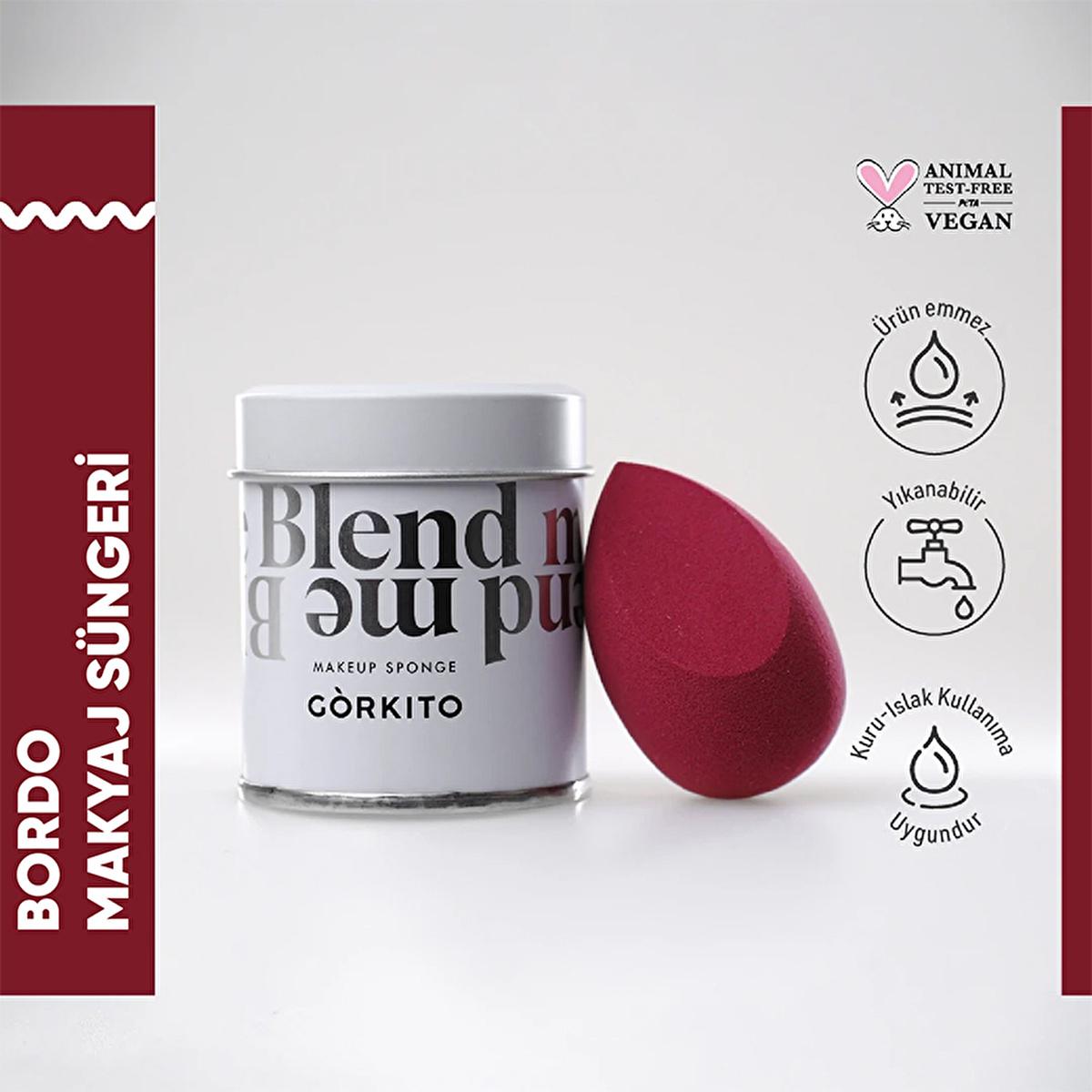 Görkito Makeup Sponge - Burgundy, Beauty Blender for Flawless Makeup Application