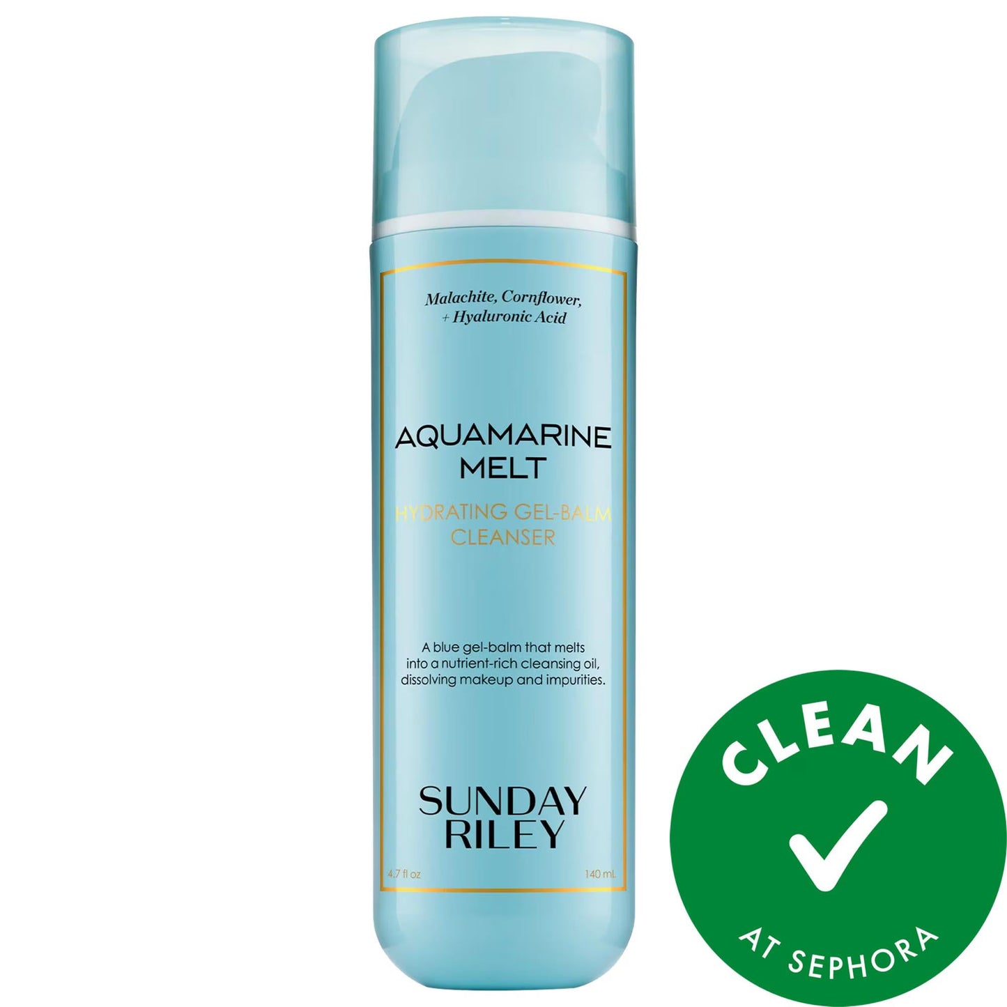 Aquamarine Melt: Hydrating Gel-Balm Cleanser - Vegan, Cruelty-Free, Deeply Hydrating Hyaluronic Acid Face Wash for Dry, Dull Skin - Glass Skin Effect