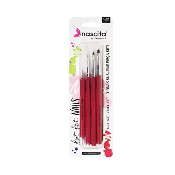Nascita Nail Art Brush Set - 4 Piece Professional Nail Decoration Tools