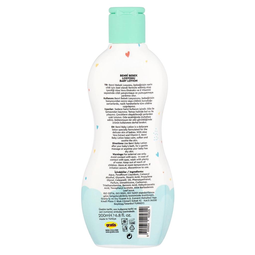 Benri Baby Lotion Gentle Moisturizing Formula 200 ml