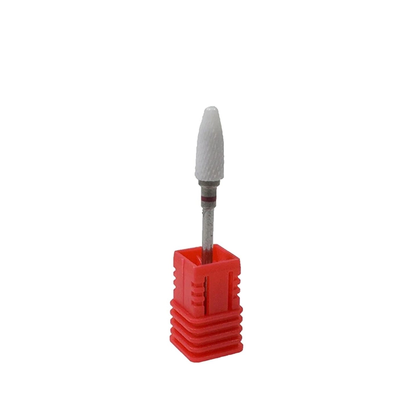 Trina Ceramic Nail Drill Bit for Artificial Nail Shaping - Red, 6x14.7mm, Durable & Gentle