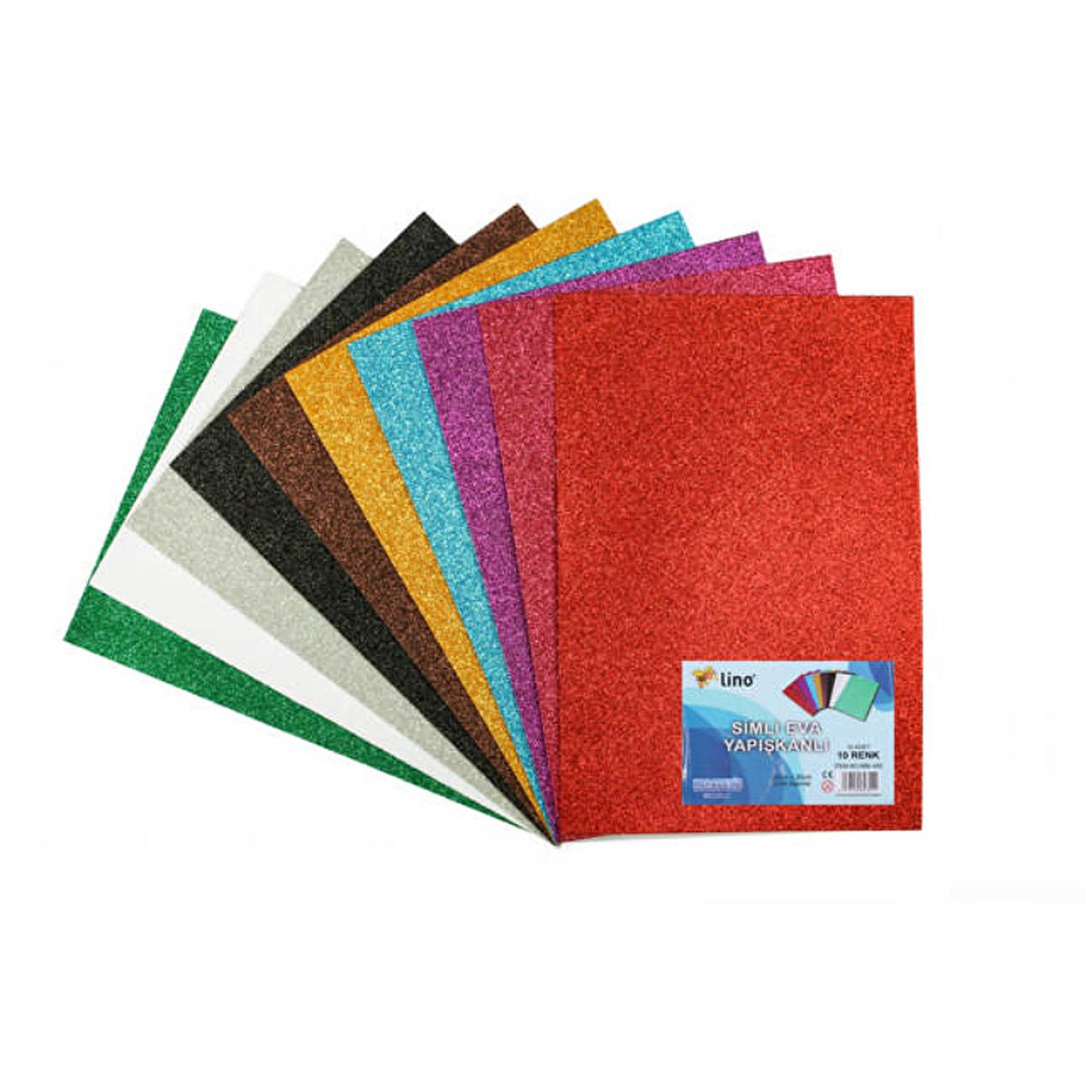 Lino Eva Colorful Adhesive Paper Craft Material - 10 Sheets, 2mm Thickness, 20x30cm