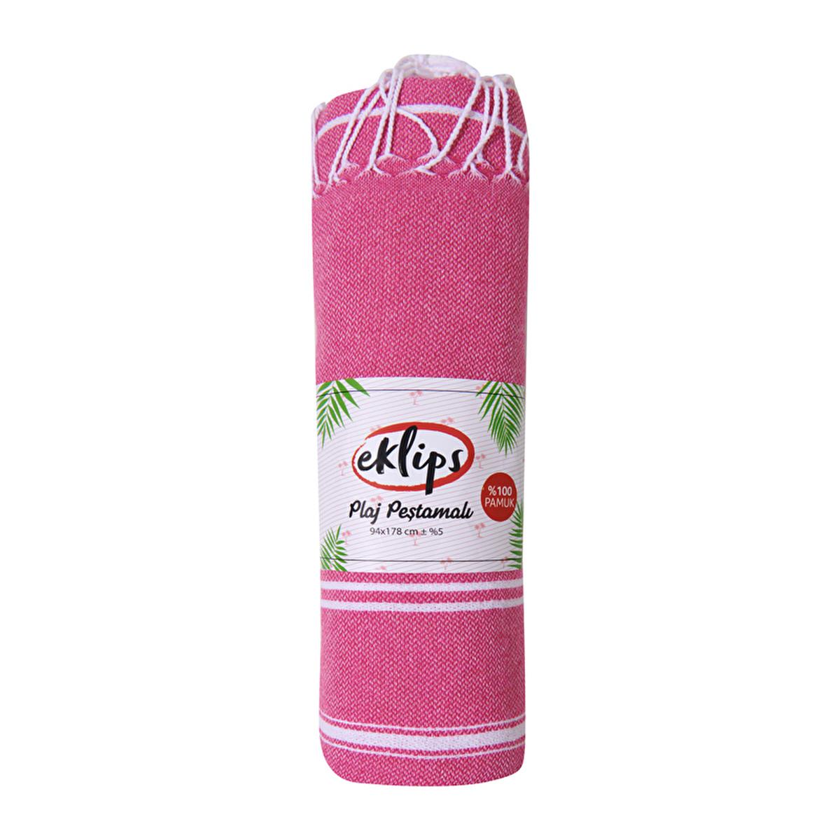 Eklips Pink Striped Turkish Towel - Lightweight, Absorbent Beach & Bath Peshtemal - Compact Travel Towel