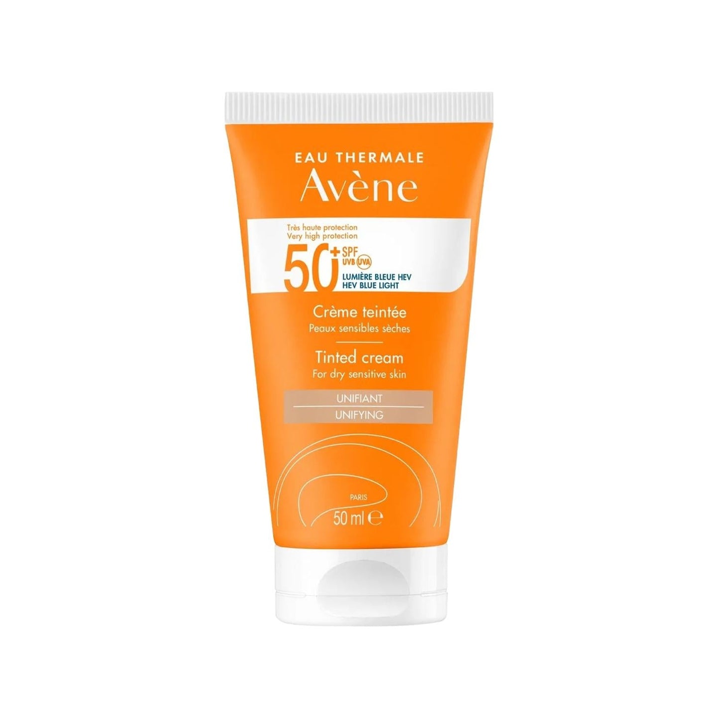 Avene SPF 50+ Tinted Sunscreen for Dry Skin - 50ml, Dermatologically Tested, Color Enhancement