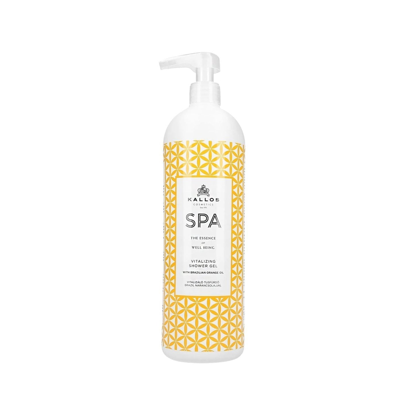 Kallos Cosmetics Invigorating Brazilian Orange Oil Shower Gel 1000ml - Refreshing Spa Experience at Home