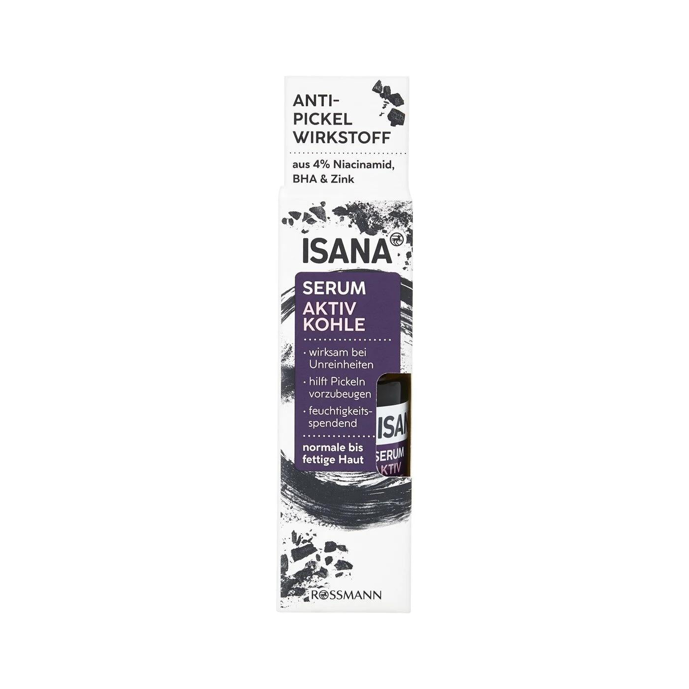 Isana Active Charcoal Face Serum for Clear Skin 30 ml